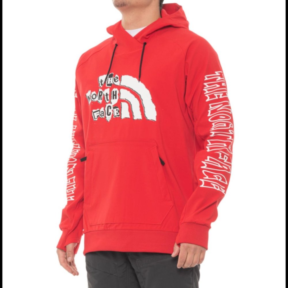 The North Face Printed Tekno Hoodie Mens Red Printed Logo Small Medium NWT